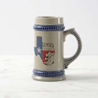 Chope À Bière La carte d'état du Texas avec l'étoile initialise