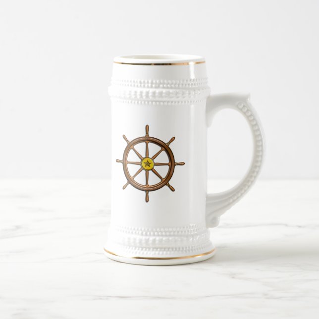 Chope À Bière La roue du bateau en bois (Droite)
