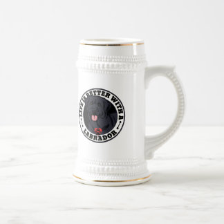 Chope À Bière La Vie Est Meilleure Avec Un Chien Noir Du Labrado