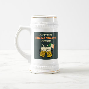 Chope À Bière Laissons les Shenanigans commencer drôle Saint Pat