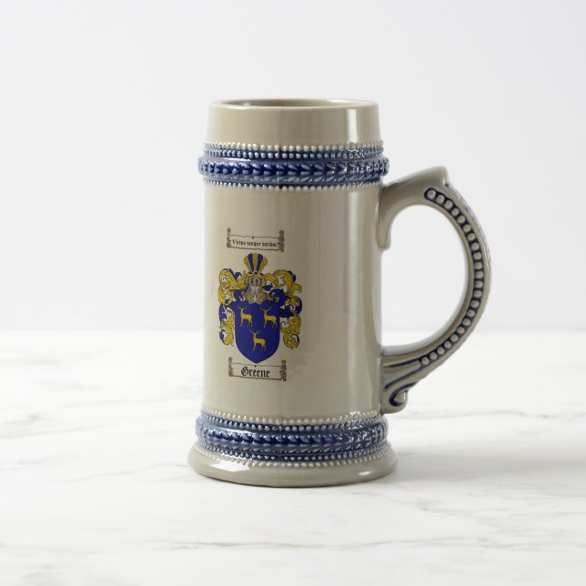 CHOPE À BIÈRE LE CREST DE FAMILLE DE GREENE - MANTEAU DE GREENE (Droite)