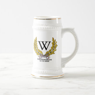 Chope À Bière Le Groomsman-Meilleur homme de monogramme