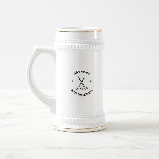 Chope À Bière Le hockey sur gazon est ma superpuissance (Gauche)