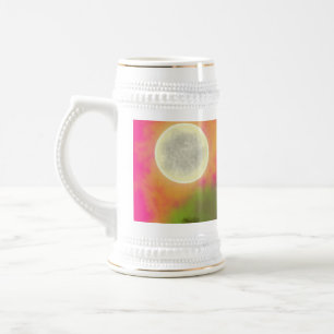 Chope À Bière Le monde de la lune et des fleurs