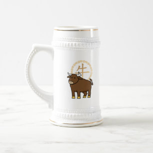 Chope À Bière Le Nouvel An lunaire chinois Le boeuf porte-bonheu