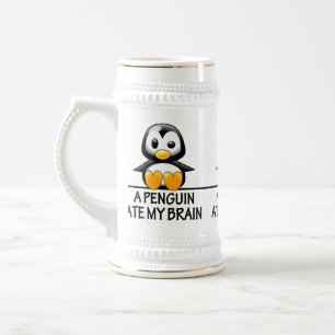 Chope À Bière Le pingouin drôle a mangé mon graphique de cerve