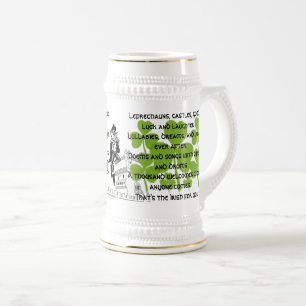 Chope À Bière Leprechauns, châteaux, chance et rire