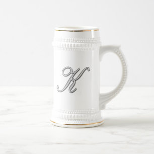 Chope À Bière Lettre en verre élégante K de monogramme