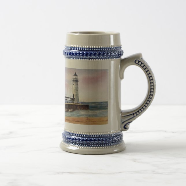 Chope À Bière Lumière du nord Stein de musoir de Manistee (Droite)