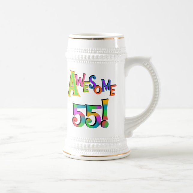 Chope À Bière Magnifique 55 T-shirts et cadeaux d'anniversaire (Droite)