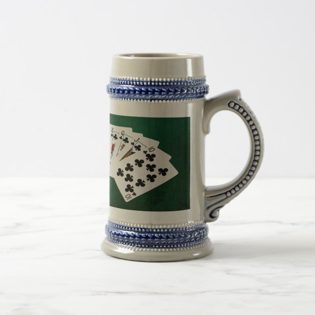 Chope À Bière Mains de poker - Brosse royale - Costume de clubs (Droite)