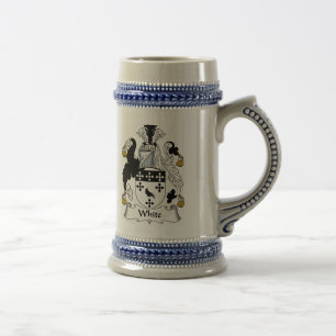 Chope À Bière Manteau des bras blanc Stein - crête de famille