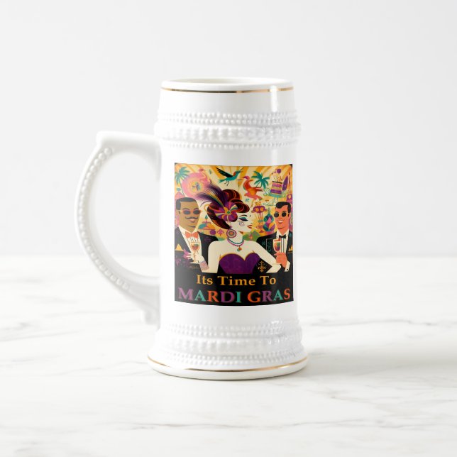 Chope À Bière Mardi Gras Cocktail Party du milieu du siècle (Gauche)