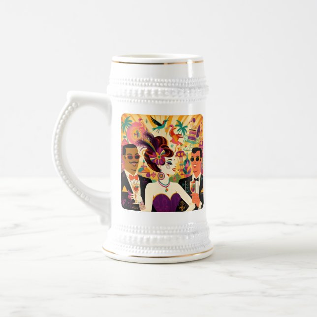 Chope À Bière Mardi Gras Cocktail Party du milieu du siècle (Gauche)