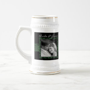 Chope À Bière Mariage floral Stein cadeau photo