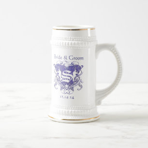 Chope À Bière Mariés Stein de mariage vintage lions