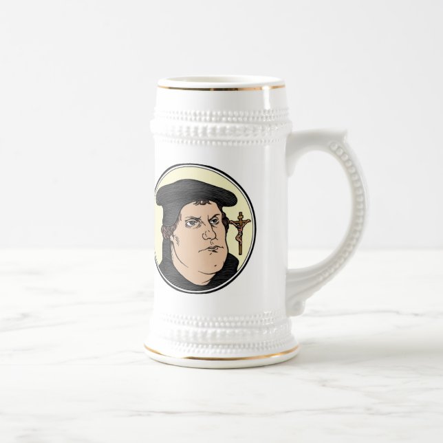 Chope À Bière Martin Luther admettant le Christ a crucifié le (Droite)