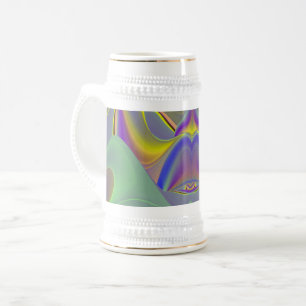 Chope À Bière Mauvais visage, Arc-en-ciel 3D Abstrait