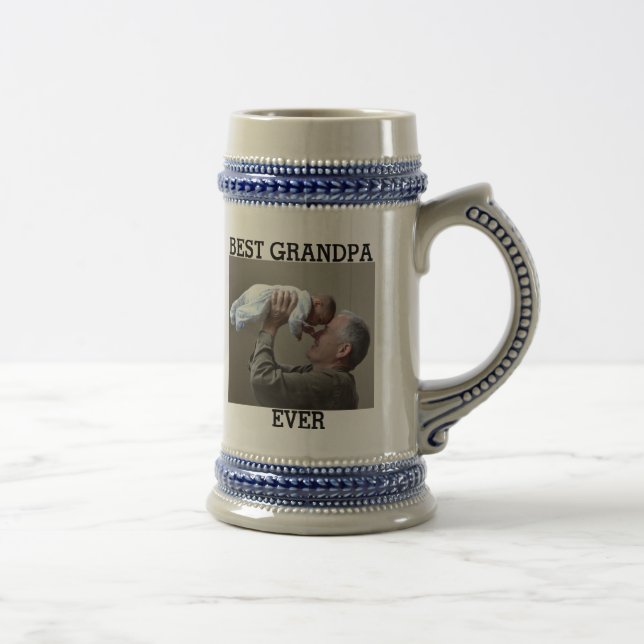 Chope À Bière Meilleur Grand-Père Jamais Photo Personnalisée Cré (Droite)