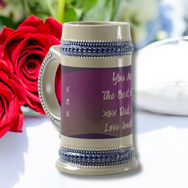 Chope À Bière Meilleur papa jamais Cadeau Nom de script Rustic C (Best Dad Ever Gift Script Name Rustic Classic Cool Beer Stein.)