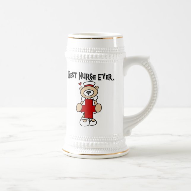 Chope À Bière Meilleur T-shirts et cadeaux de Nurse Ever (Droite)