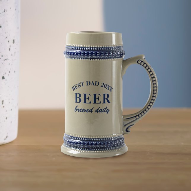 Chope À Bière Meilleure Fête des pères de message papa Bière Ste (Best Dad Message Father's Day Beer Stein just for your Dad. Add a year & a short message on reverse)