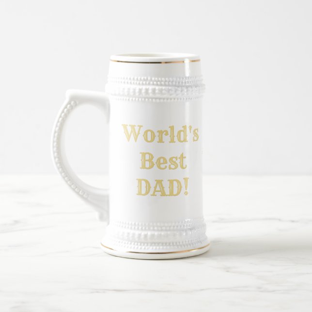 Chope À Bière Meilleure Fête des pères papa du monde Anniversair (Gauche)