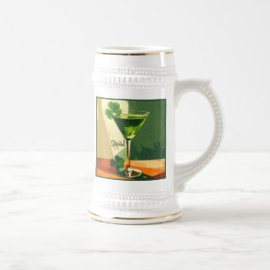 Chope À Bière Mid Century Modern Martini Shamrock Sláinte!