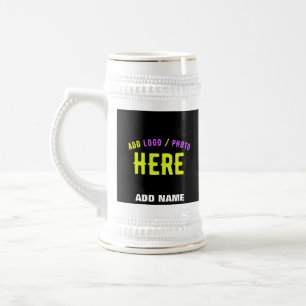 CHOPE À BIÈRE MODERNE ET MODERNE PERSONNALISABLE NOIR VÉRIFIÉ