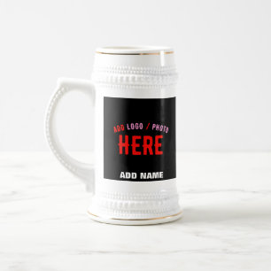 CHOPE À BIÈRE MODERNE ET MODERNE PERSONNALISABLE NOIR VÉRIFIÉ