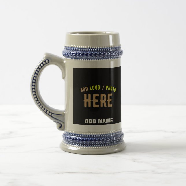 CHOPE À BIÈRE MODERNE ET MODERNE PERSONNALISABLE NOIR VÉRIFIÉ (Gauche)