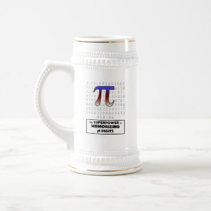 Chope À Bière Mon super-pouvoir mémorise les chiffres Pi