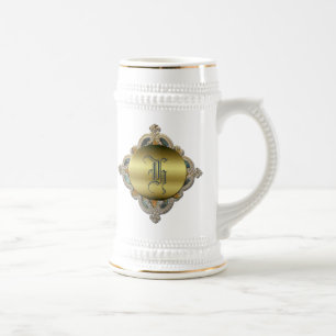 Chope À Bière Monogramme fleuri Stein