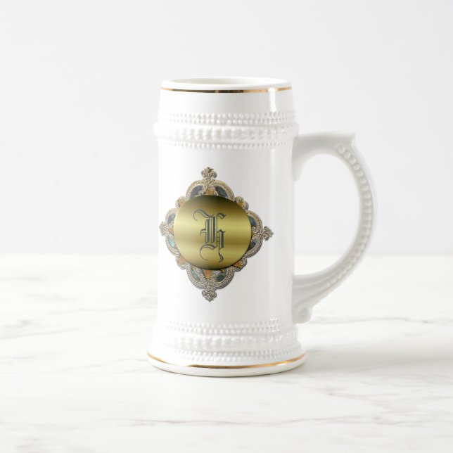 Chope À Bière Monogramme fleuri Stein (Droite)