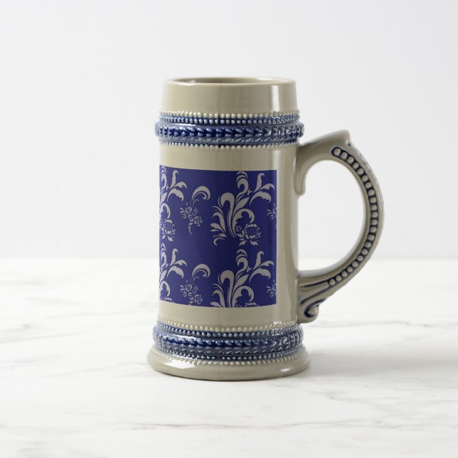 Chope À Bière motif damé bleu (Droite)