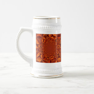 Chope À Bière Motif d'Art numérique Red Kaleidoscope-28503