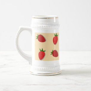 Chope À Bière Motif de fraises pour les fruits à l'été bonnes vi