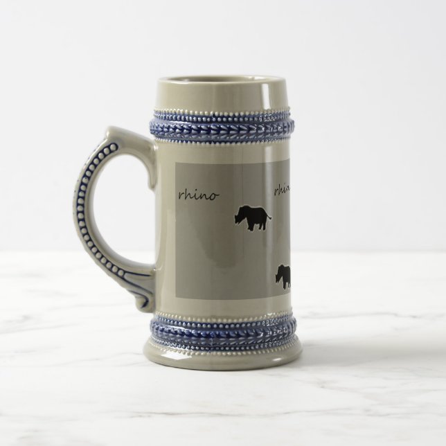 Chope À Bière Motif de silhouette rhino (Gauche)