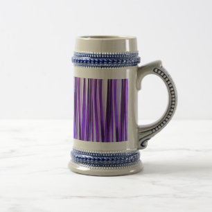 Chope À Bière Motif rayé luxueux lilas, violet et argent