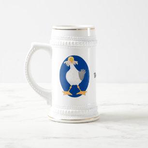 Chope À Bière Mouette drôle avec frites dessin animé