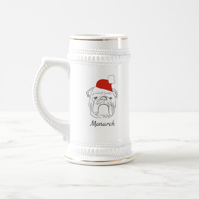 Chope À Bière Noël de Bulldog anglais (Gauche)