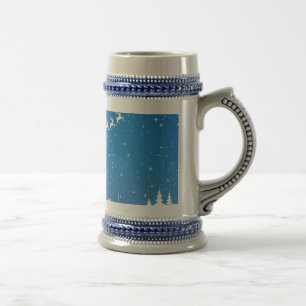 Chope À Bière Noël hiver gris/bleu 18 oz Stein