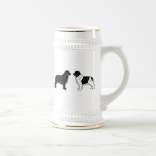 Chope À Bière Noir et chiens de Landseer Terre-Neuve