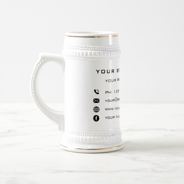 Chope À Bière Nom de l'entreprise personnalisé Info Votre bière  (Gauche)
