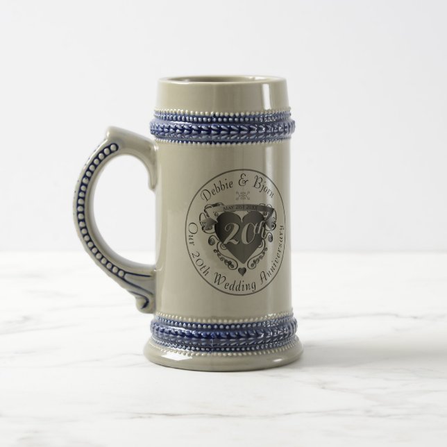 Chope À Bière Notre 10e, 20e, 25e anniversaire de Mariage Bière  (Gauche)