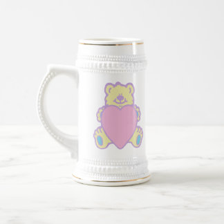 Chope À Bière Nounours en peluche cœur d'amour