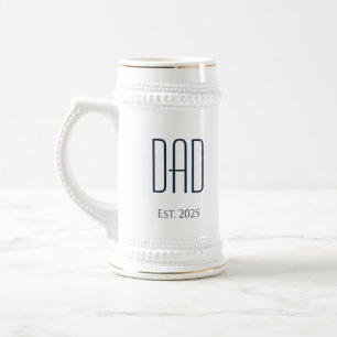 Chope À Bière Nouveau père pour être simple Typographie Bleue