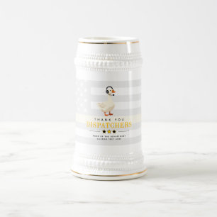Chope À Bière Oie de dispatch personnalisée avec casque Merci