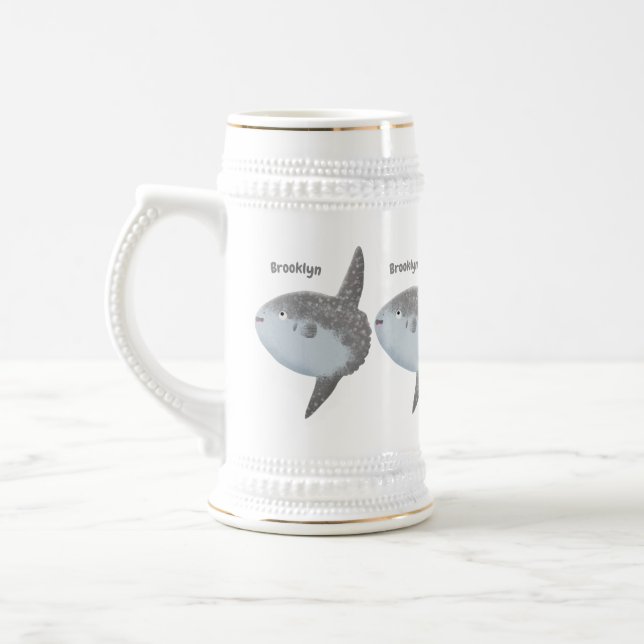 Chope À Bière Oiseau de mer mola mola mignonne caricature (Gauche)