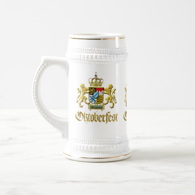 Chope À Bière Oktoberfest Bavaria Crest Bière Steer (Gauche)